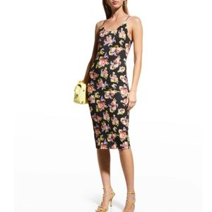 NWT $350  Alice + Olivia Delora Spaghetti Strap Bodycon Midi Dress in size 12!